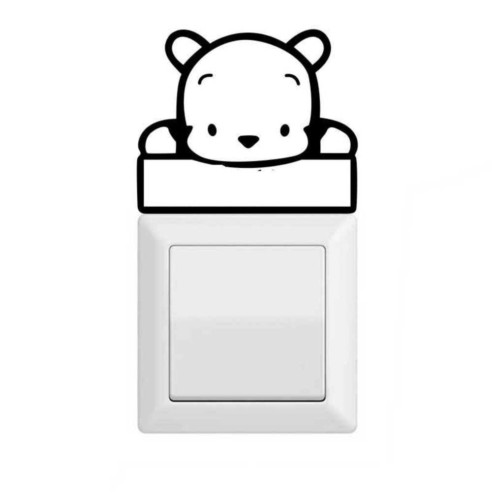 Pooh‎ Bear Removable Ink Doodle Sticker